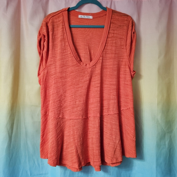 Free People Orange We The Free Tiered Swing Tunic - Picture 2 of 6